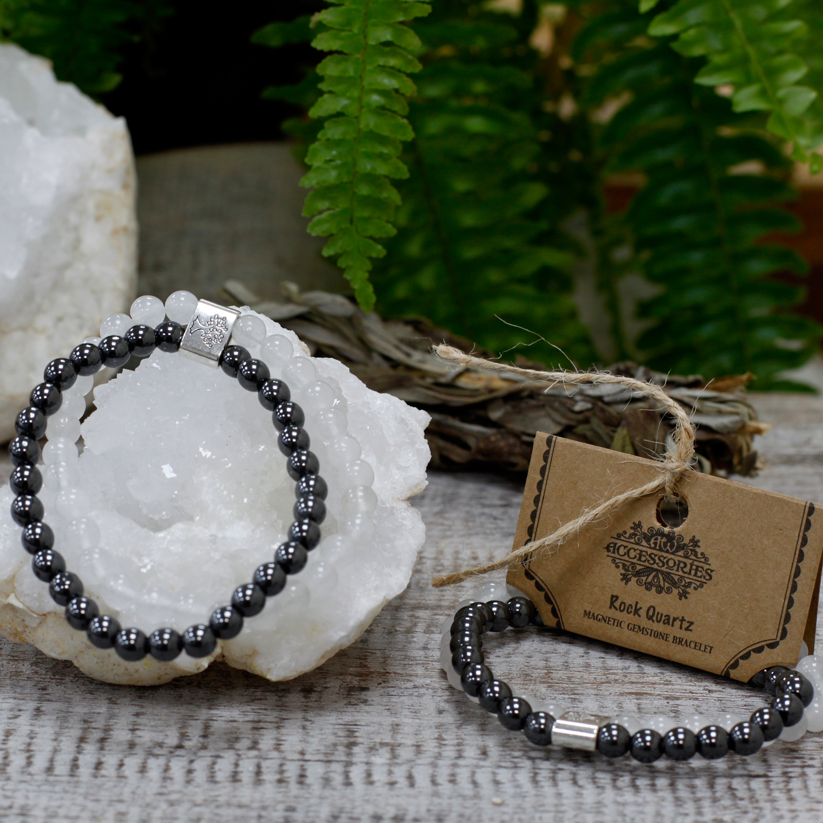 Rock Quartz Magnetic Gemstone Bracelet