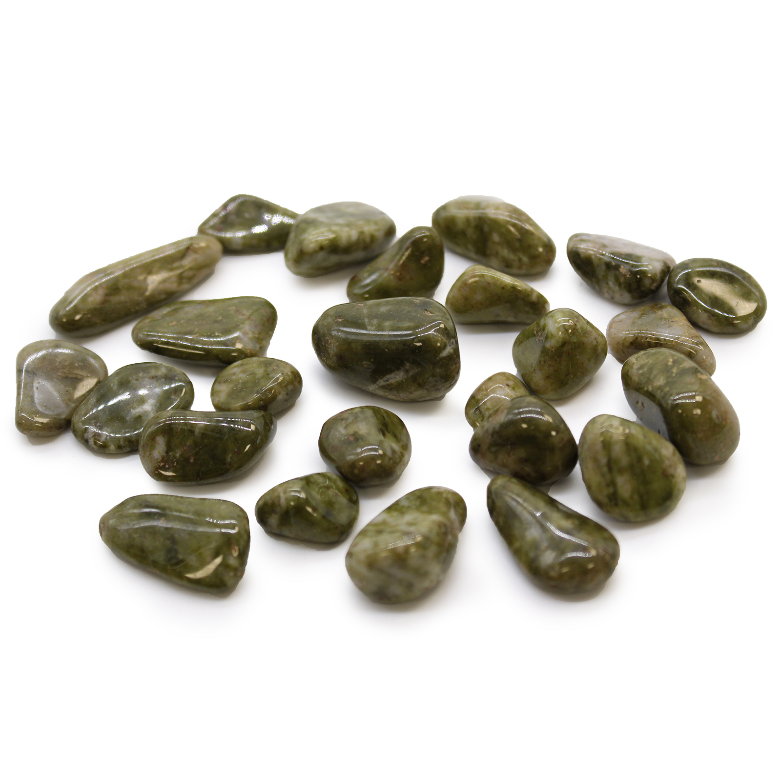 Small Tumble Stones - Epidote Snowflake