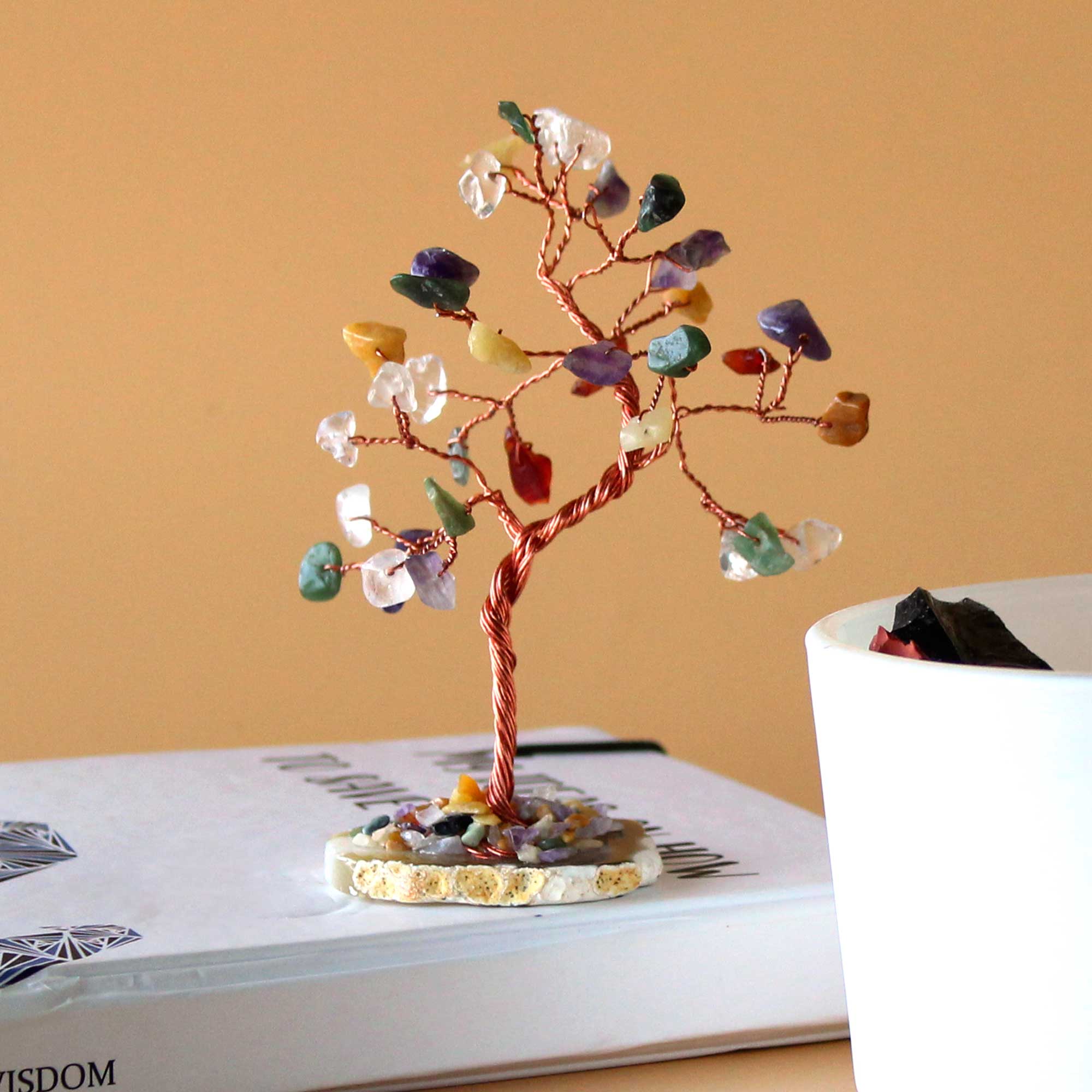 Gemstone Tree - Multi Stones on Natural Agate Base