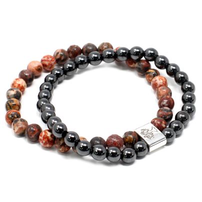 Jasper Magnetic Gemstone Bracelet - Leopard Skin