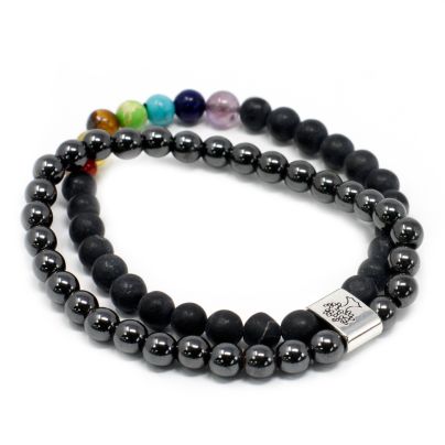 Chakra Magnetic Gemstone Bracelet - Black Stone
