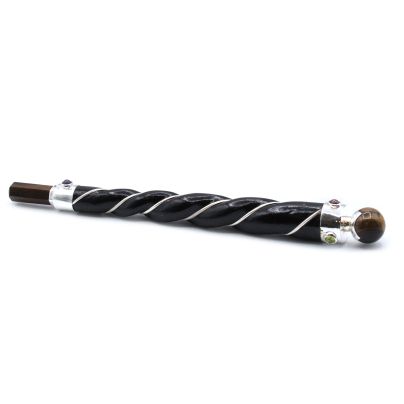 Twisted Healing Wand - Copper Tiger's Eye Star