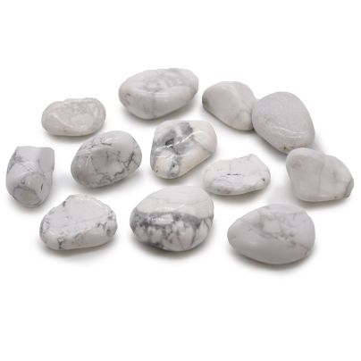 Medium Tumble Stones - White Howlite - Magnesite