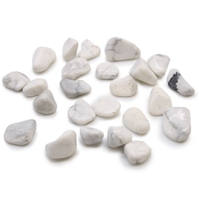 Small Tumble Stones - White Howlite - Magnesite