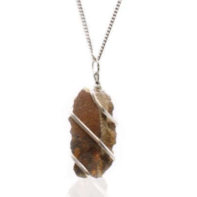 Cascade Wrapped Gemstone Necklace - Rough Tiger's Eye