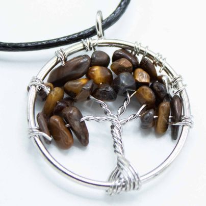 Tree of Life Pendant - Tiger's Eye