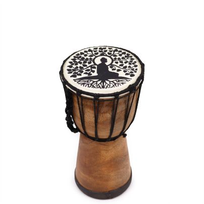 Buddha Wide Top Djembe Drum - 25cm
