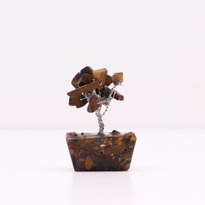 Mini Gemstone Tree On Orgonite Base - Tiger's Eye (15 stones)