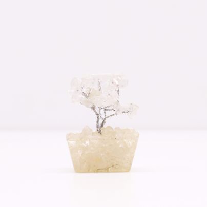 Mini Gemstone Tree On Orgonite Base - Rock Quartz (15 stones)