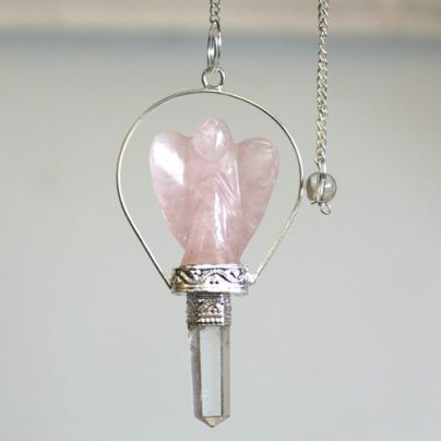 Angel Pendulum with Ring- Rose Quartz