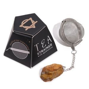 Raw Crystal Gemstone Tea Strainer - Gold Tiger's Eye