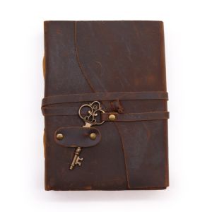 Oiled Leather & Key - 200 pages decle-edged - 13x18cm