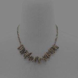 Longstone Gem Necklace - Dalmatian Stone-L / Black