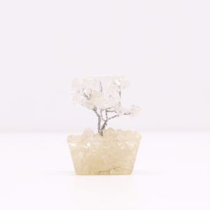 Mini Gemstone Tree On Orgonite Base - Rock Quartz (15 stones)