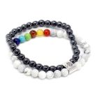 Chakra Magnetic Gemstone Bracelet - White Howlite 